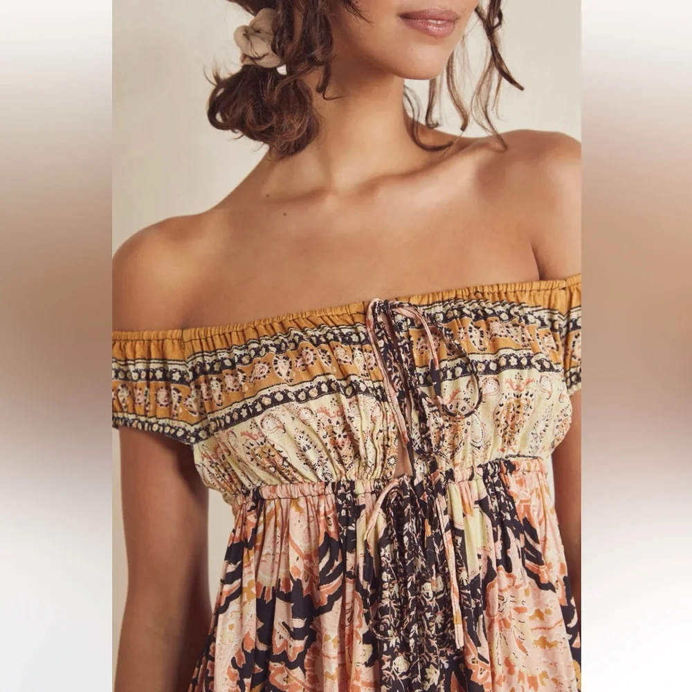 Free People Intimately Bali Mariposa Patterned Colourful Mini Slip Dress Medium - Picture 3 of 16